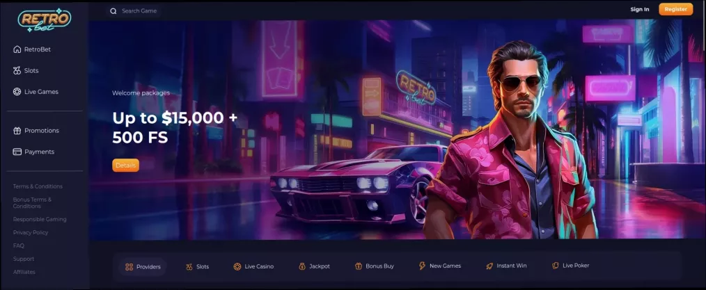 Retrobet Casino 100% UP TO 1,000 CAD + 100 Free Spins Welcome Bonus